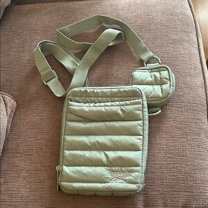 Reebok Sage Green Quilted Crossbody Bag